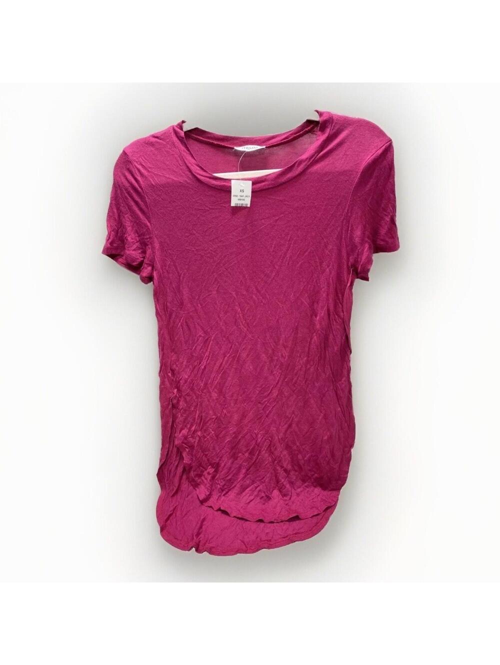Womens Pink T-Shirt Casual Long Back Tee Dark Pink Size XS Brand New Soft Fit